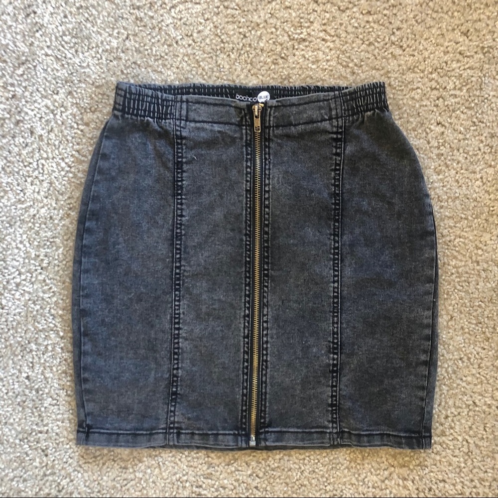 NWT Zip Front Denim Mini Skirt